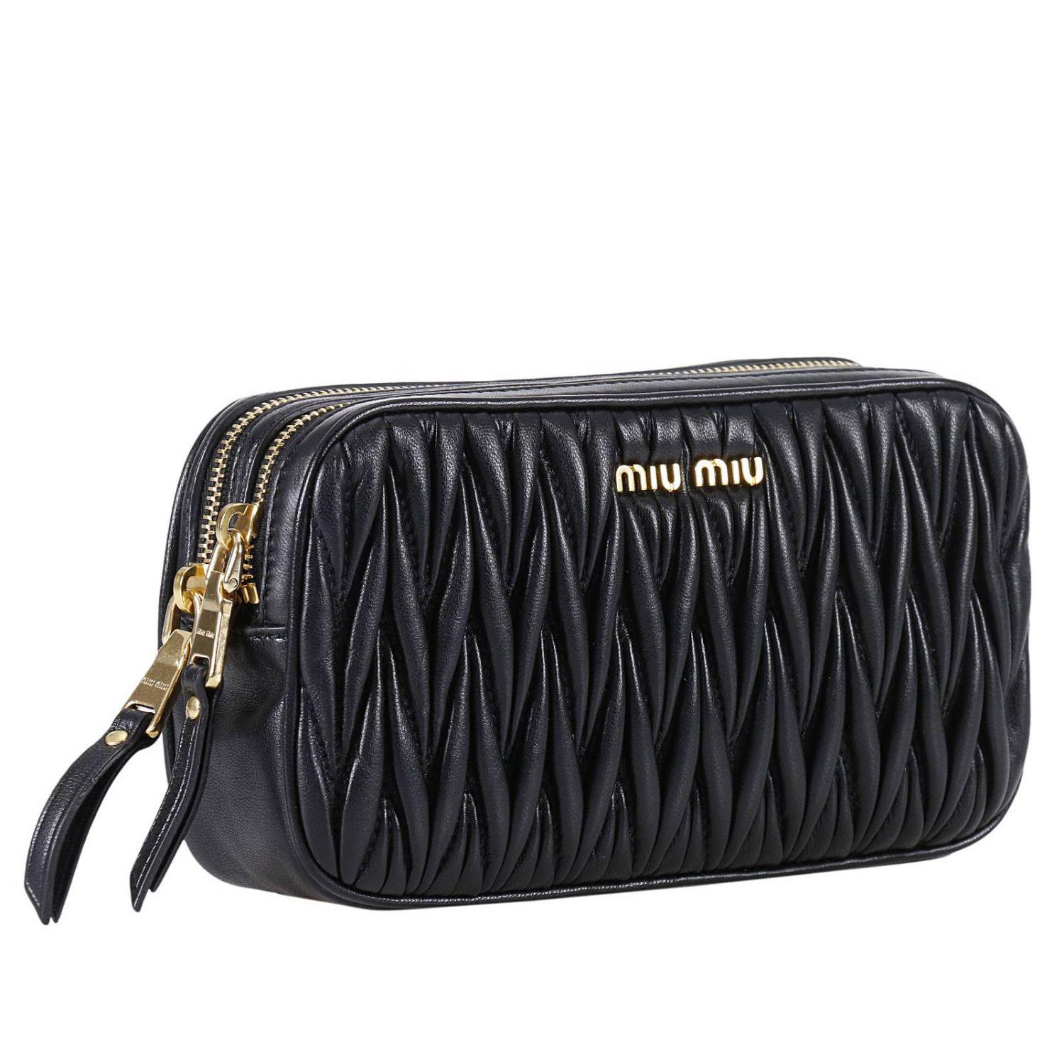 Miu Miu Leather Mini Bag Women in Black - Lyst