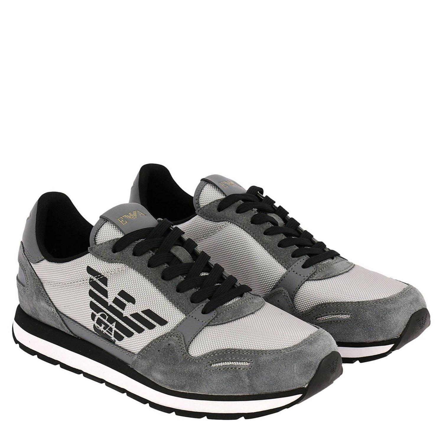 Emporio Armani Suede Shoes For Men in Grey (Grey) for Men - Lyst