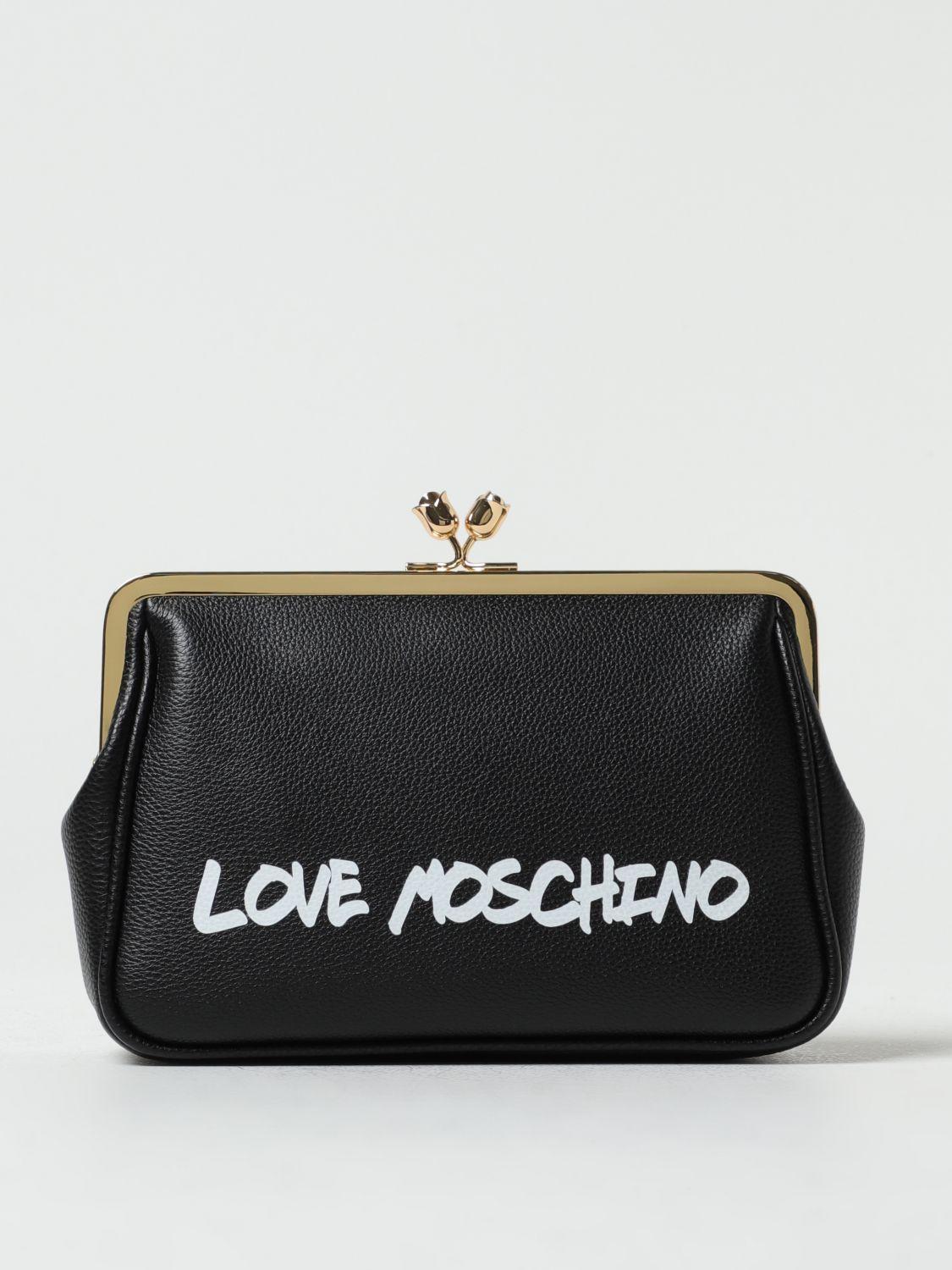 Love moschino black 2025 clutch bag