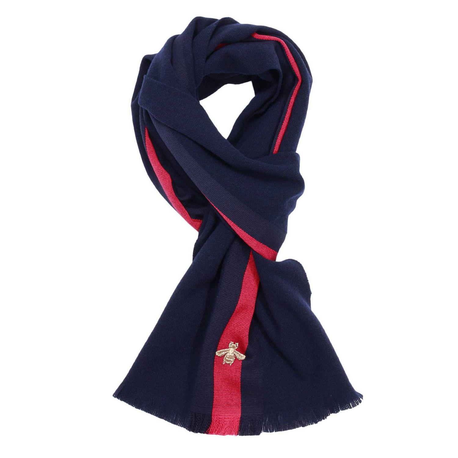 gucci wool cashmere scarf with web