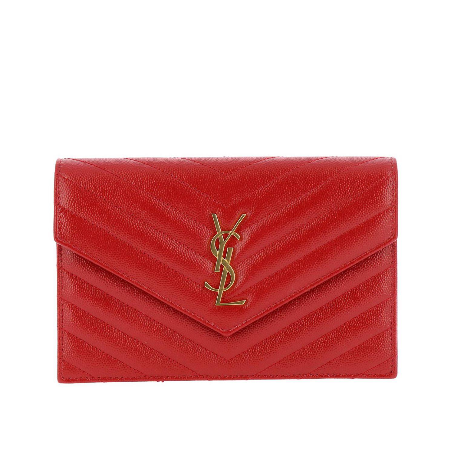 LARGE ENVELOPE IN QUILTED GRAIN DE POUDRE LEATHER, Saint Laurent