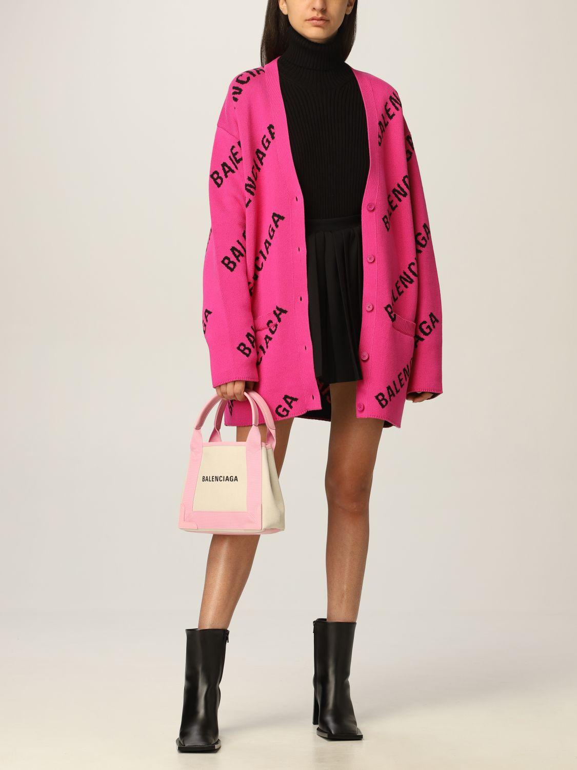 Balenciaga Cardigan in Pink | Lyst