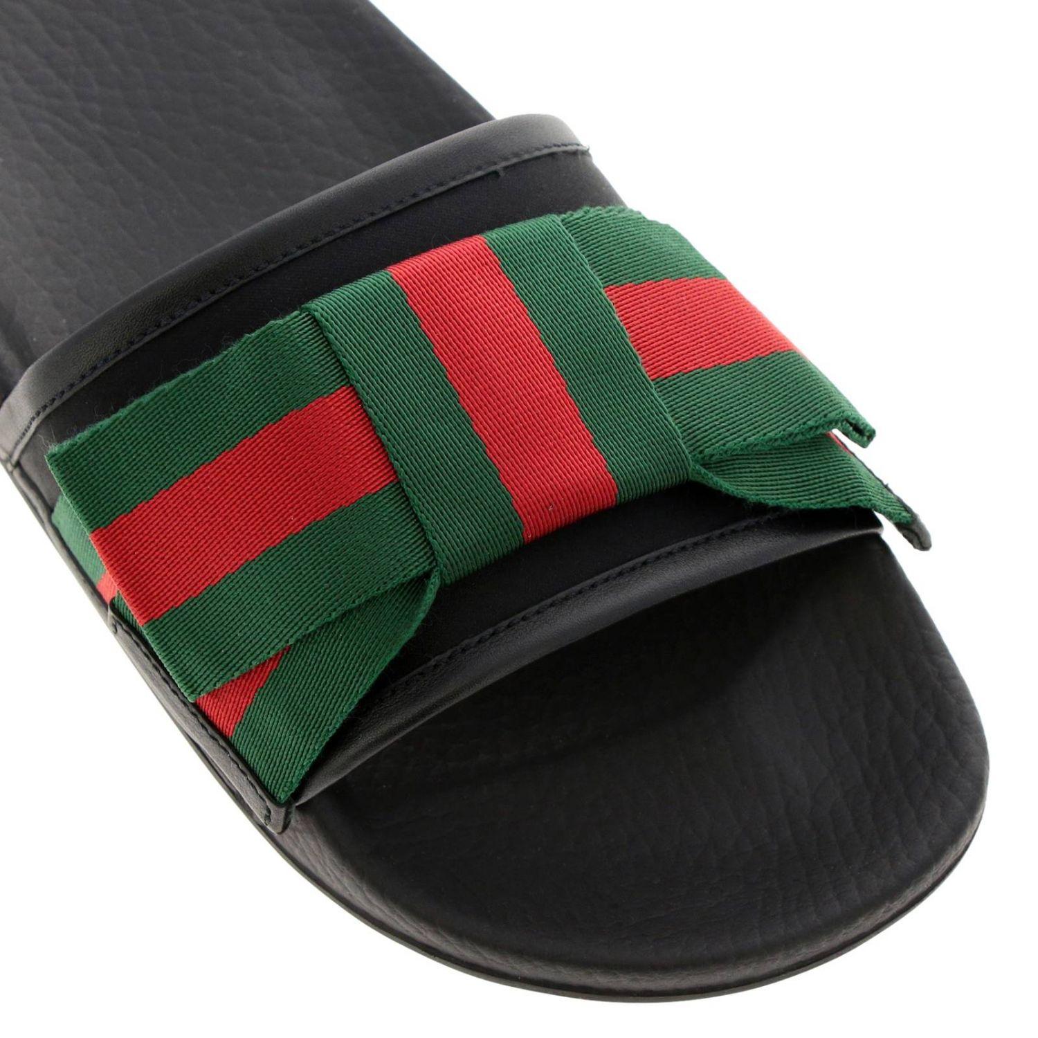 red and green gucci slides