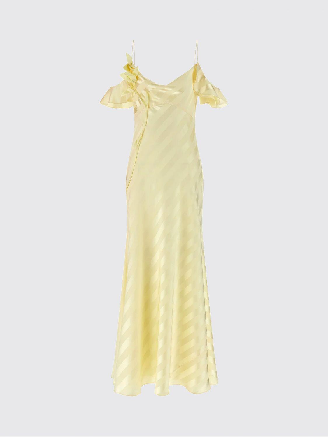 chinese dress ladies Maura Long Sleeve Lace-Up Back Dress Floral Yellow main image 1