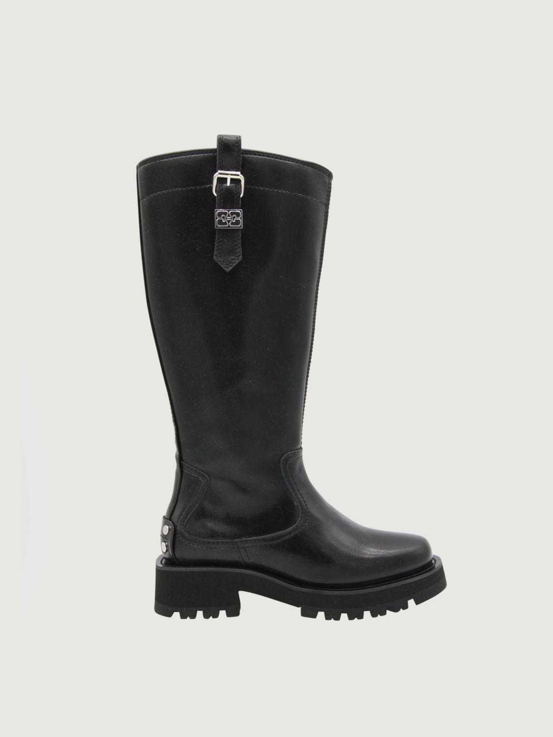 ブーツその他 Studs Boots - Ganni - Synthetic - Black Ganni Knee-high boots for Women | Online Sale up to 56% off