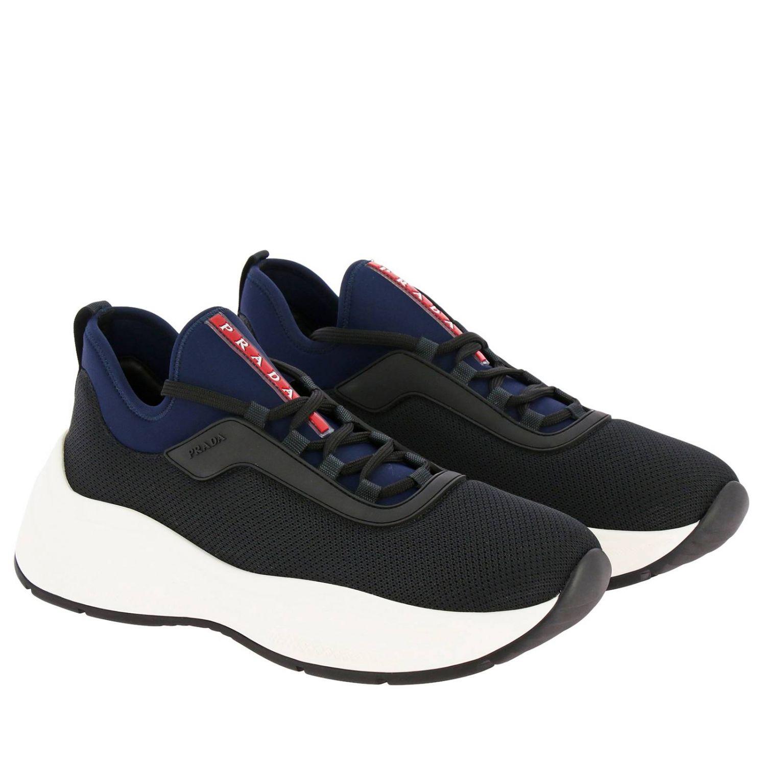 Prada Synthetic Sneakers Barca Xl In Technical Fabric And Neoprene With ...