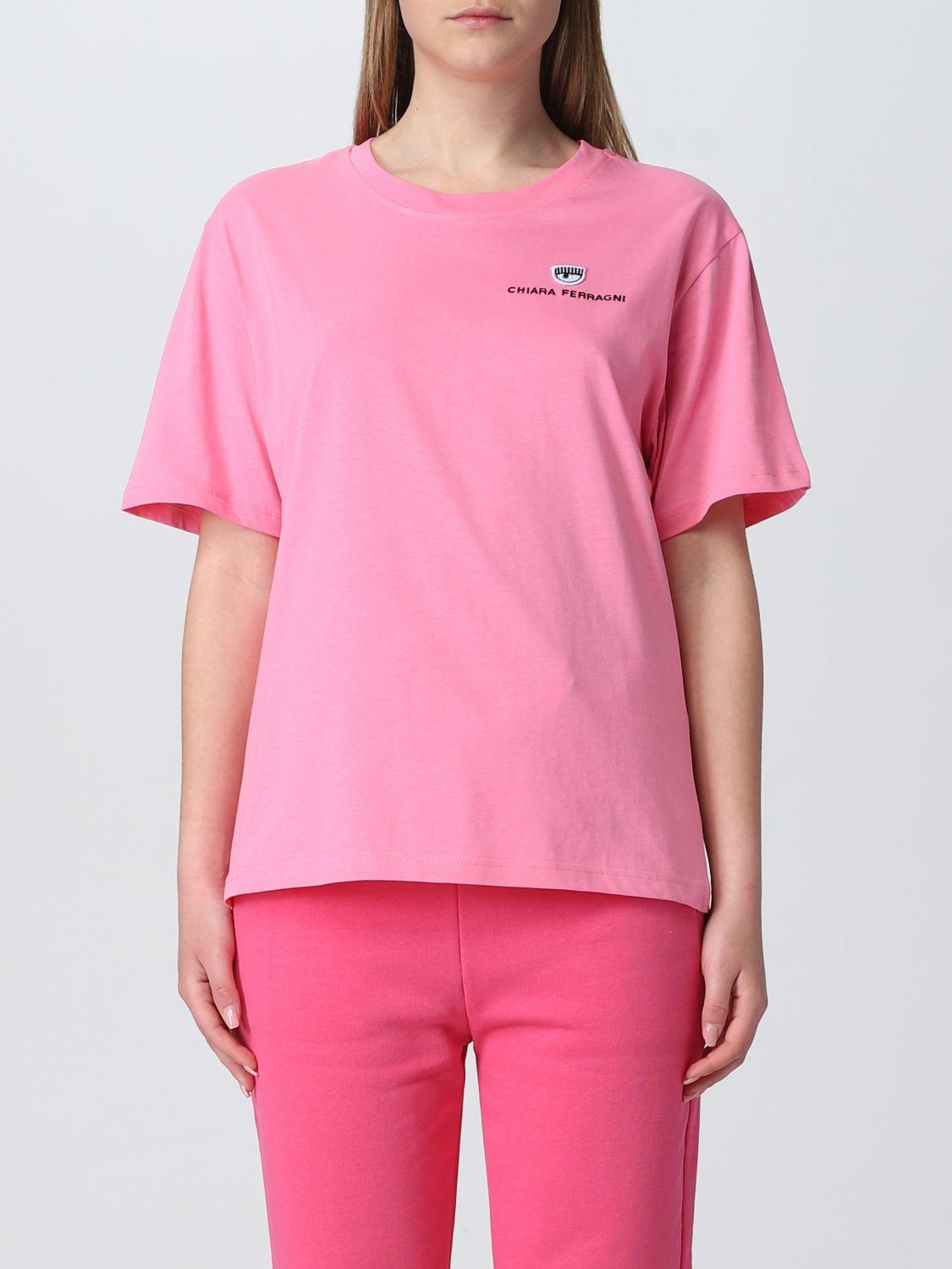 Chiara Ferragni Cotton Logo Tshirt in Pink | Lyst