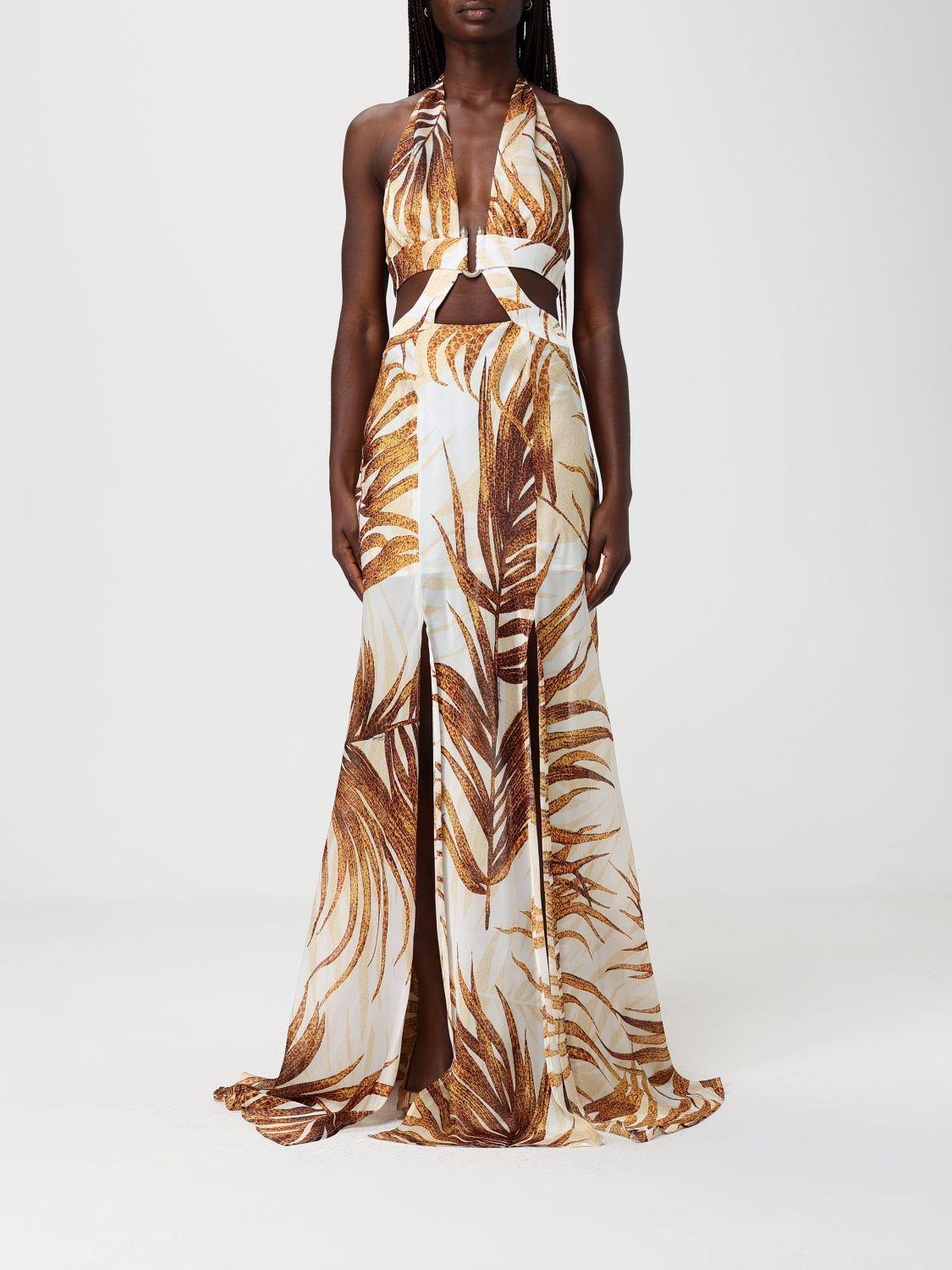 slim fit dress slacks Gold Baroque Sequin Plunge Dress – Maison-B-More Global Store main image 0