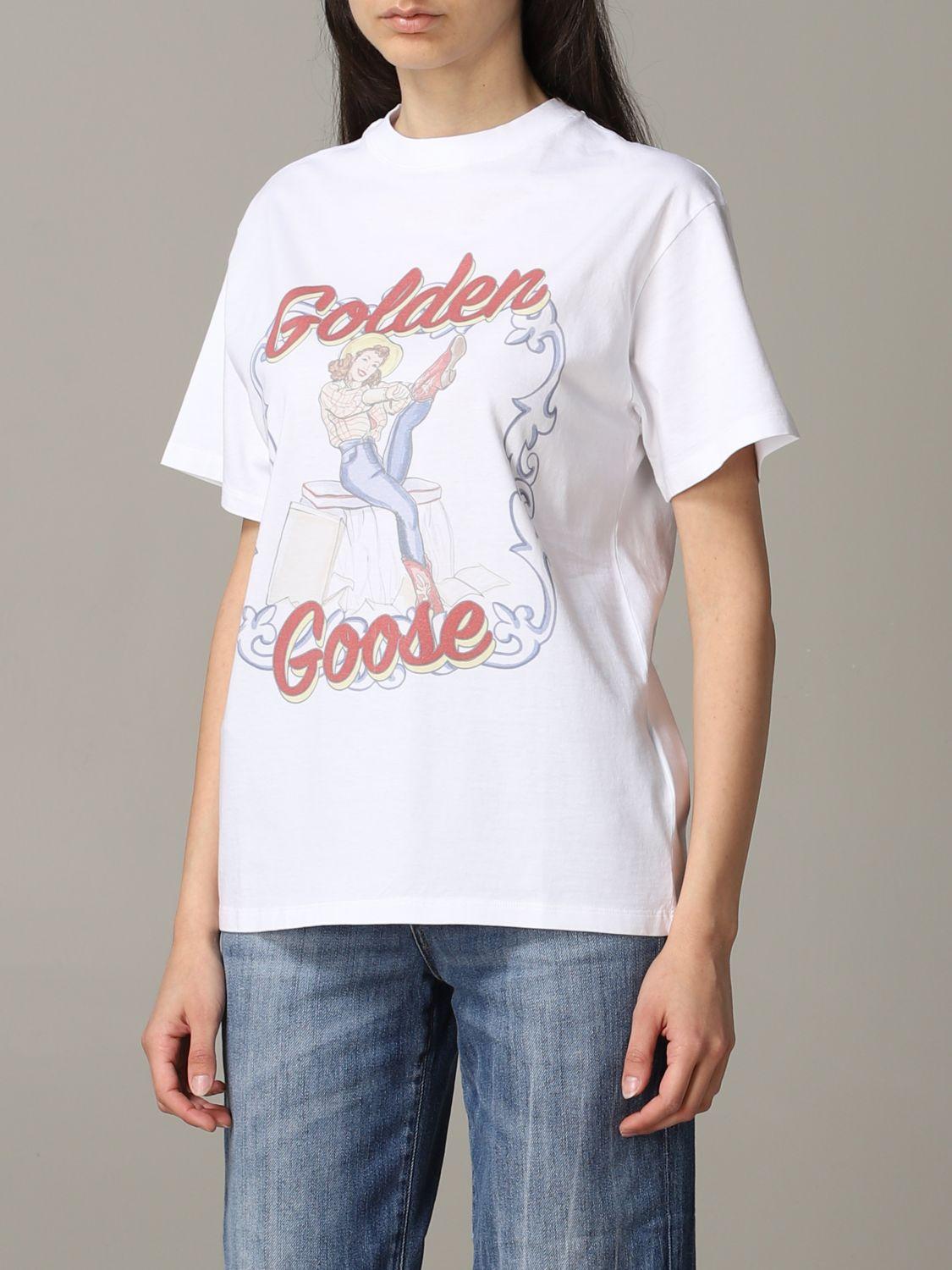 Golden Goose Deluxe Brand T-shirt in White - Lyst