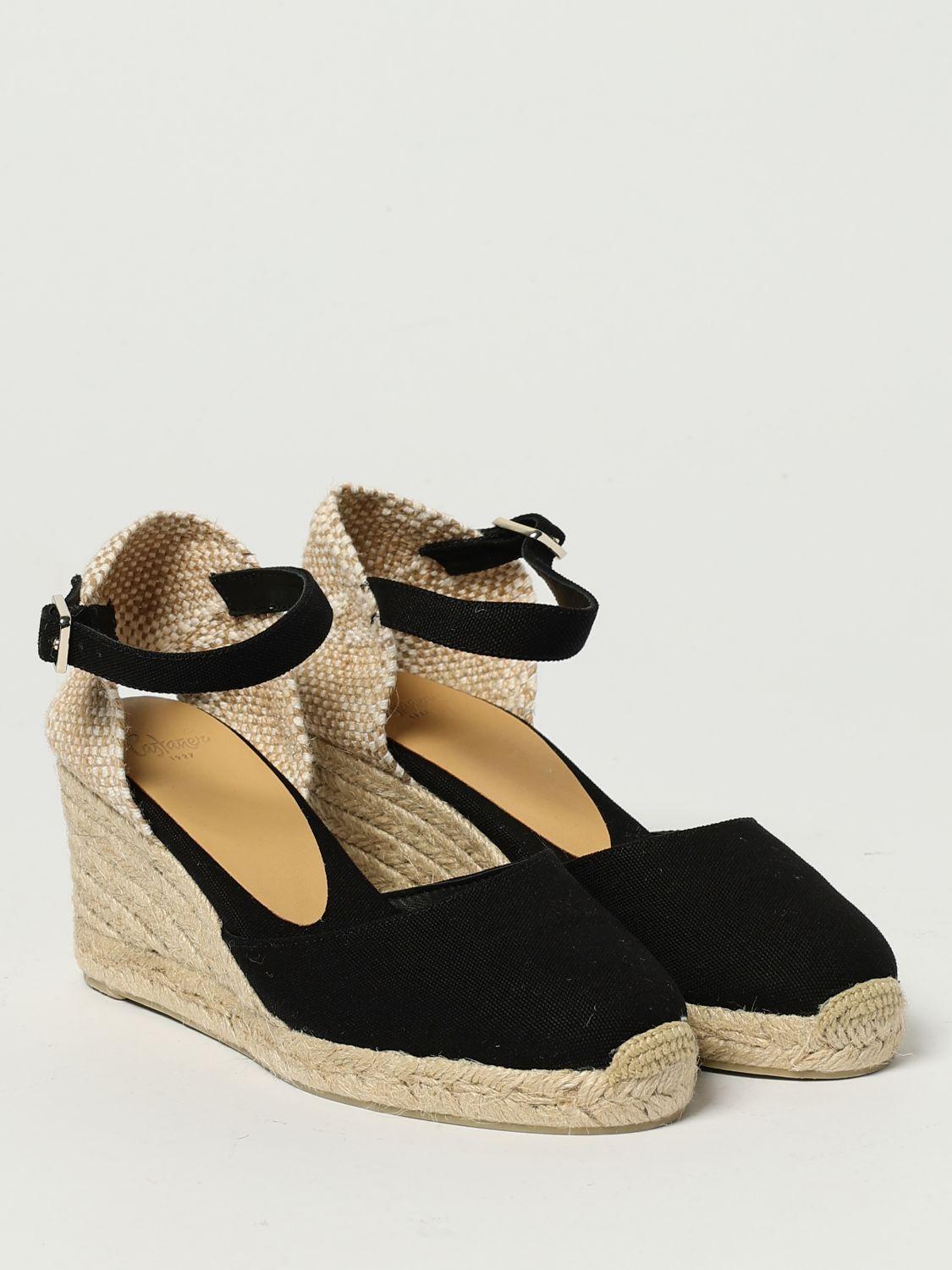 サンダル・ミュール CASTANER QUERAL/002 WEDGE MULE SANDALS IN CANVAS Wedge sandals for women | Castañer