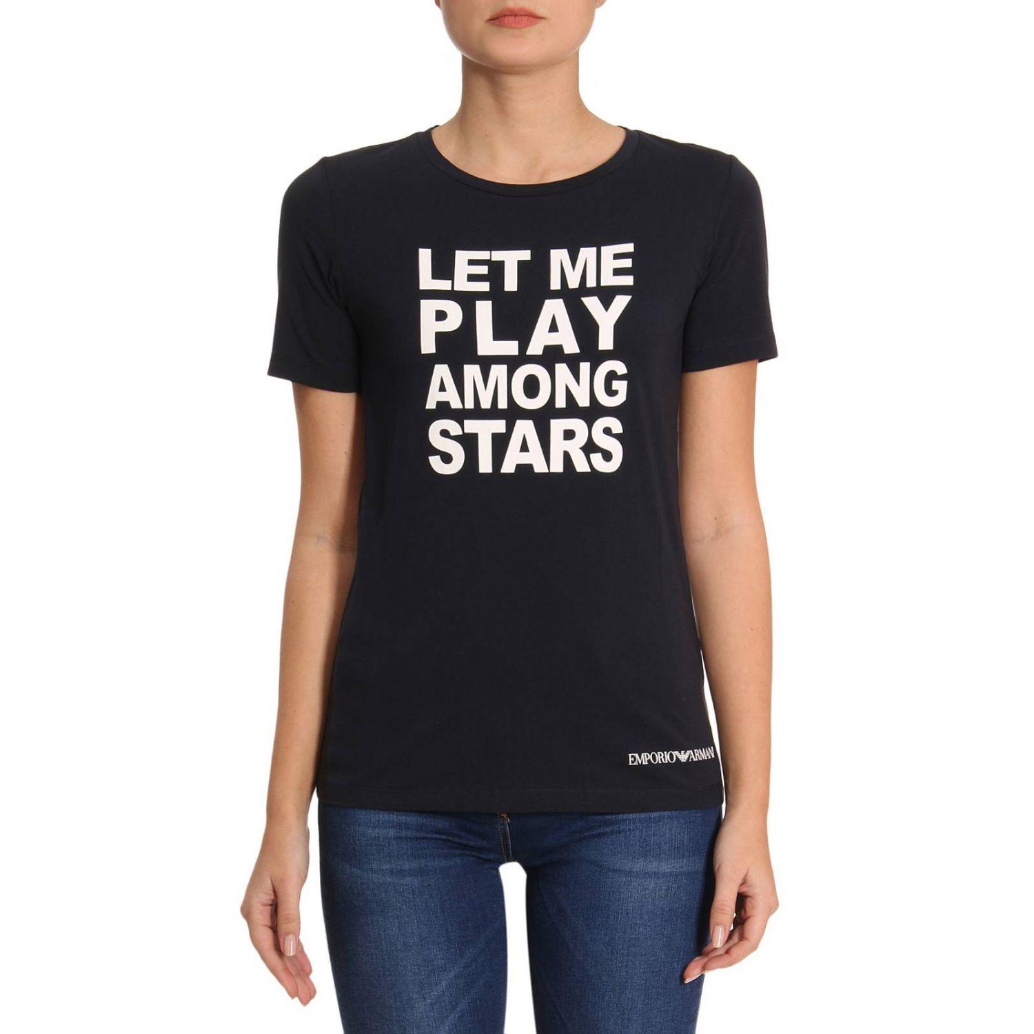 Emporio Armani Cotton Tshirt Women in Blue Lyst