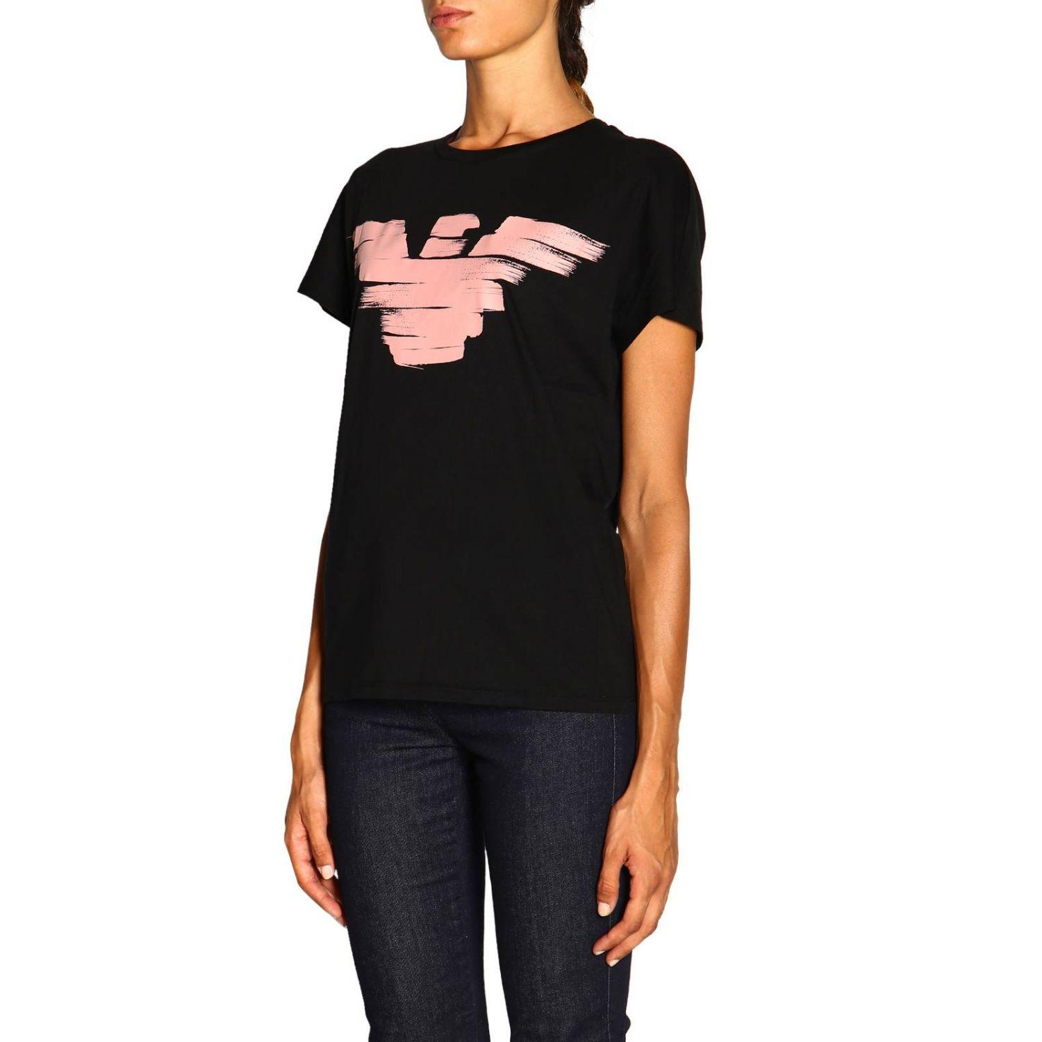 Emporio Armani Cotton Women's T-shirt in Black - Lyst