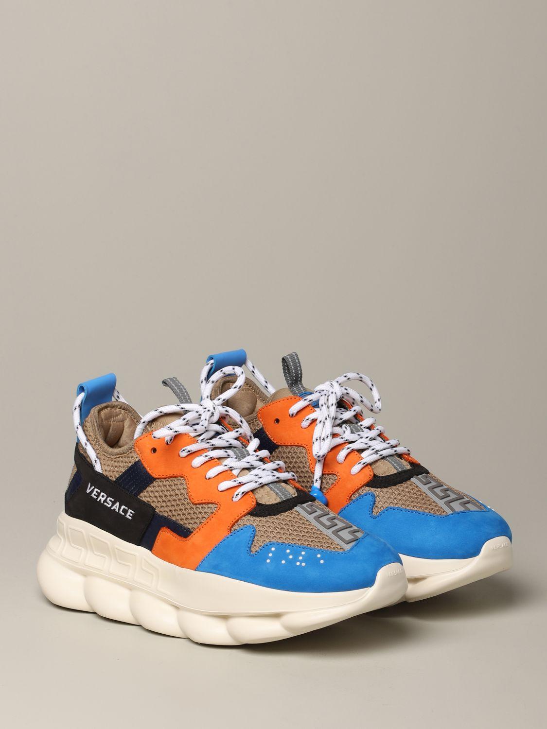 Versace Chain Reaction size 43 (US 10) Orange White Blue Retail