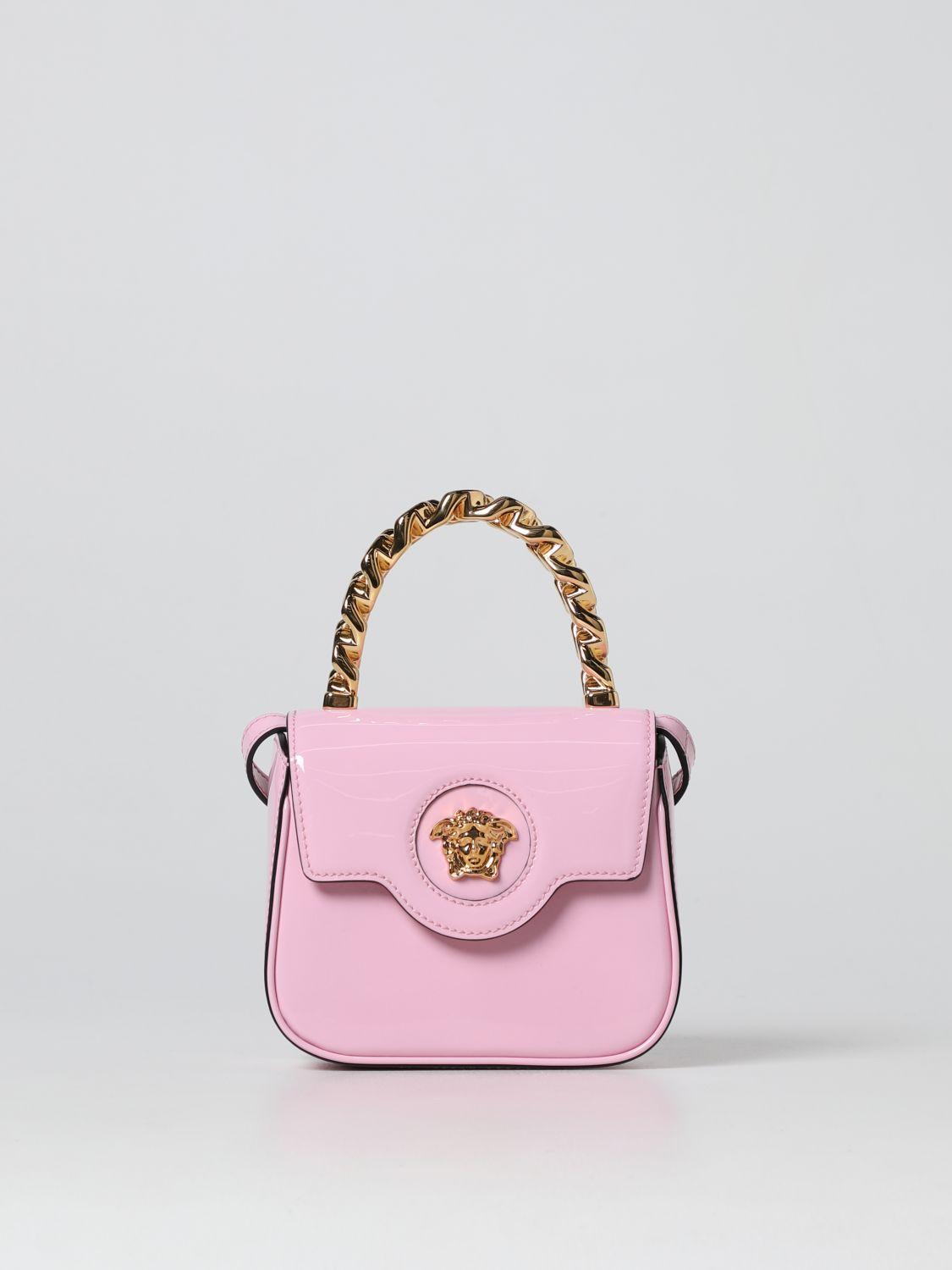 Versace La Medusa Pink Patent Leather Mini Top Handle Crossbody Bag – Queen  Bee of Beverly Hills
