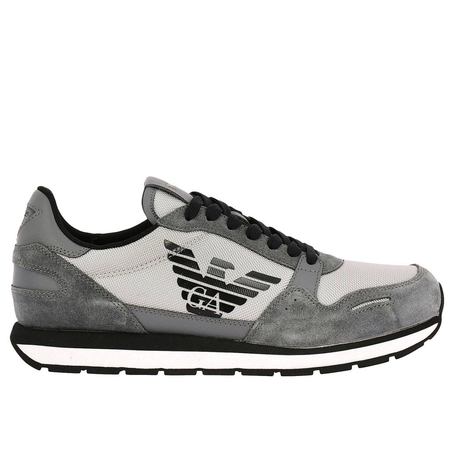 Emporio Armani Suede Shoes For Men in Grey (Grey) for Men - Lyst