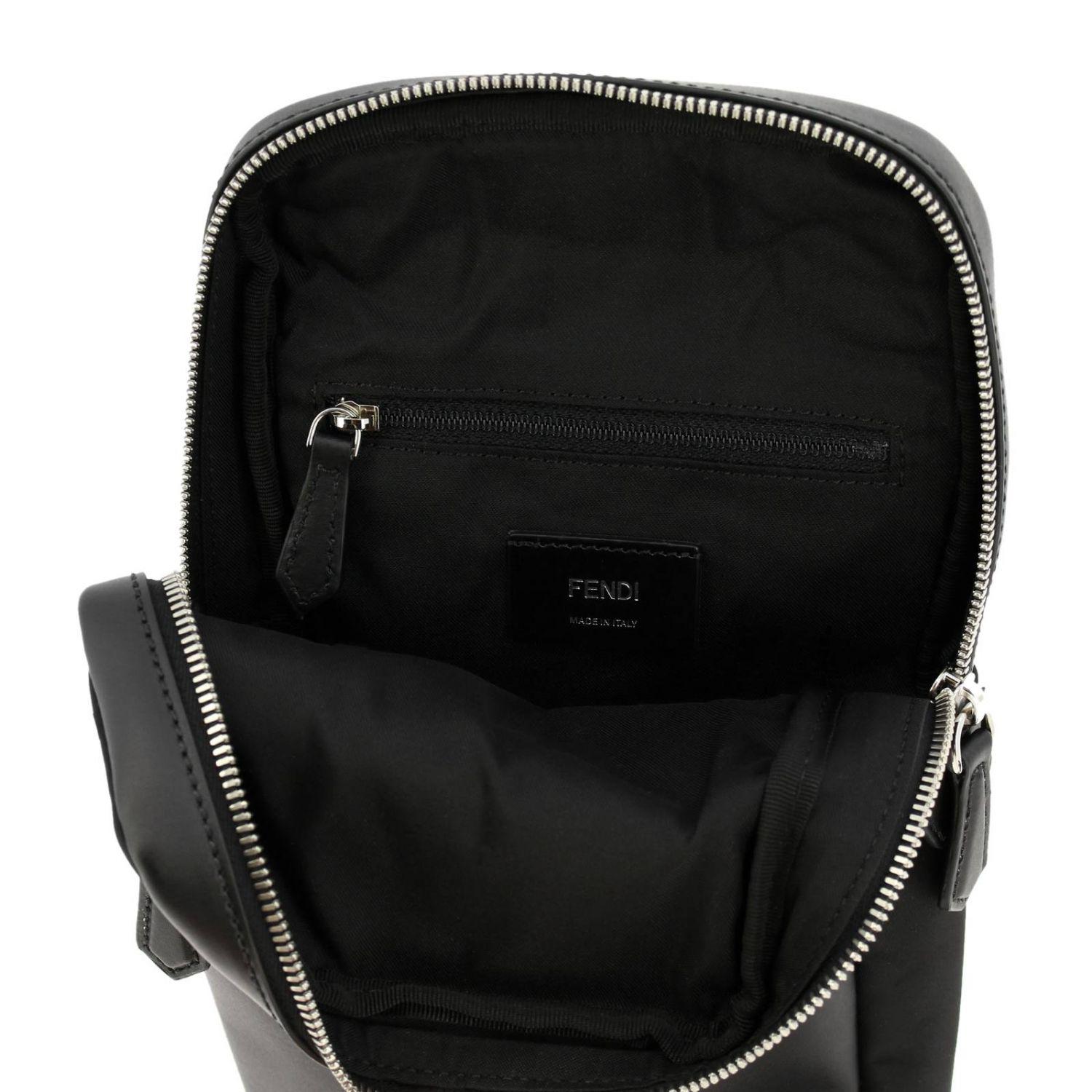 Fendi One-shoulder Backpack In Leather And With Eyes Bag Bugs Metallic Application in Black for | Lyst