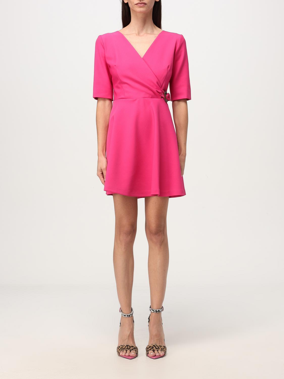 ワンピース VERSACE JEANS COUTURE Woman Dress Pink Versace Jeans Couture One-shoulder Asymmetric Hem Metallic