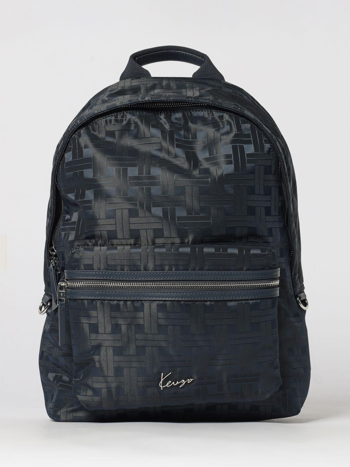 Kenzo Black Backpack with Green and Blue Geometric Pattern Kenzo Green and Blue Tiger Print Drawstring Backpack – I  main image 3