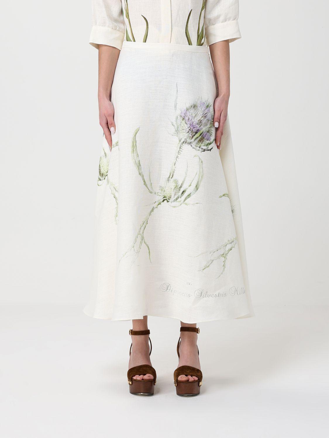 Jupe Alberta Ferretti En Laine - Taille 10 (14) - Bleu Marine Avec Bordure Miroir - Neuf Avec Défauts