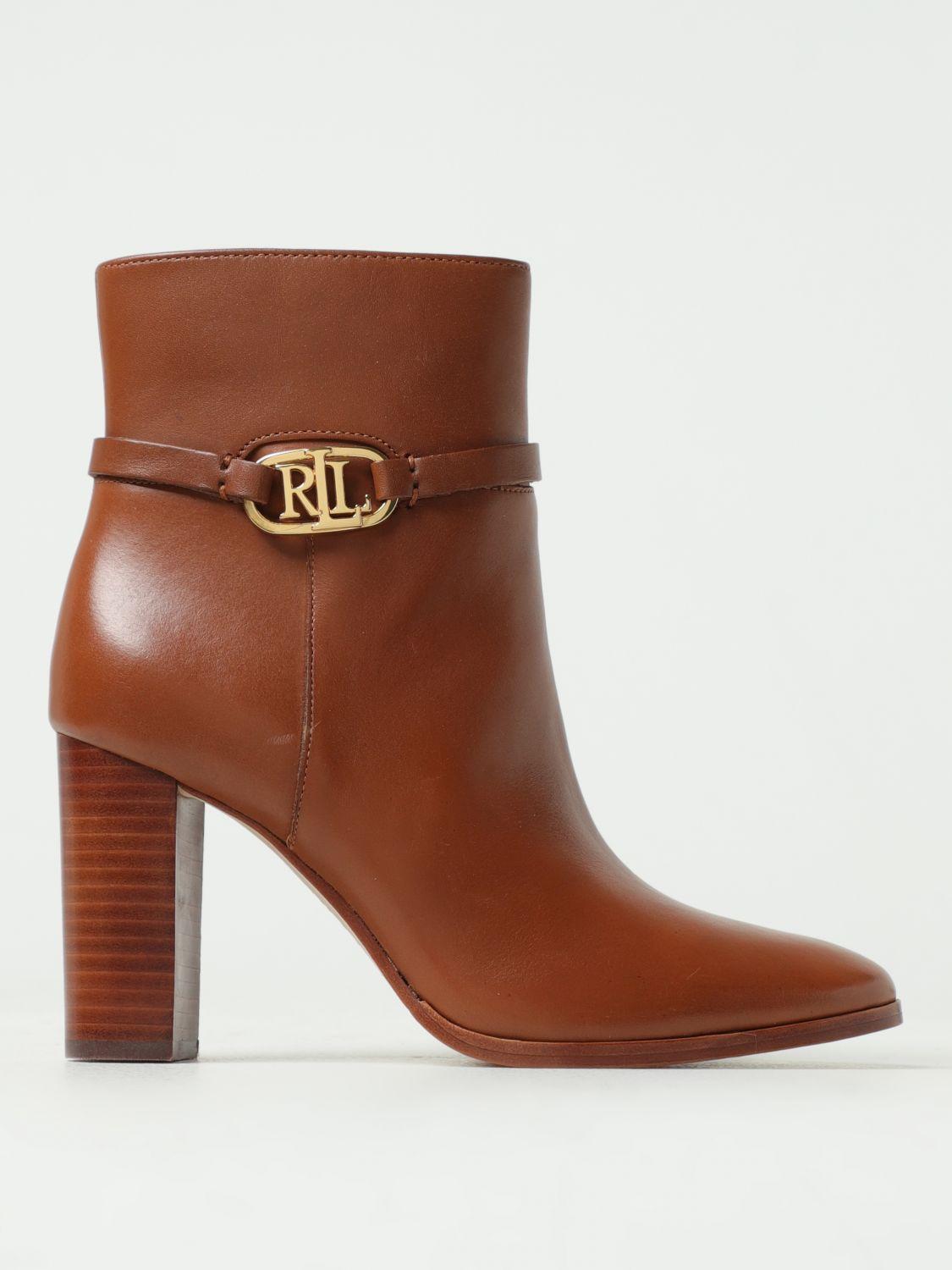 Polo Ralph Lauren Flat Ankle Boots in Brown | Lyst