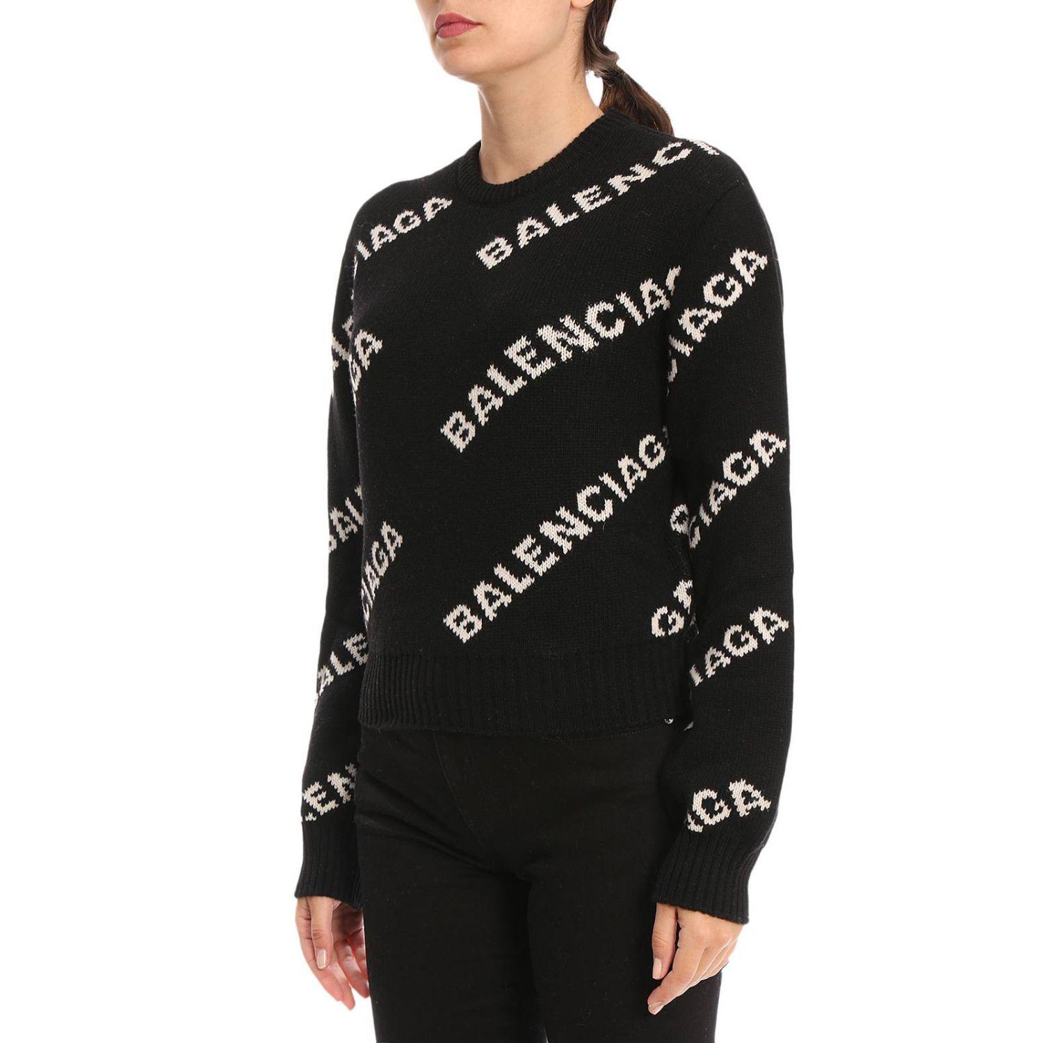 Balenciaga Sweater Women in Black - Lyst