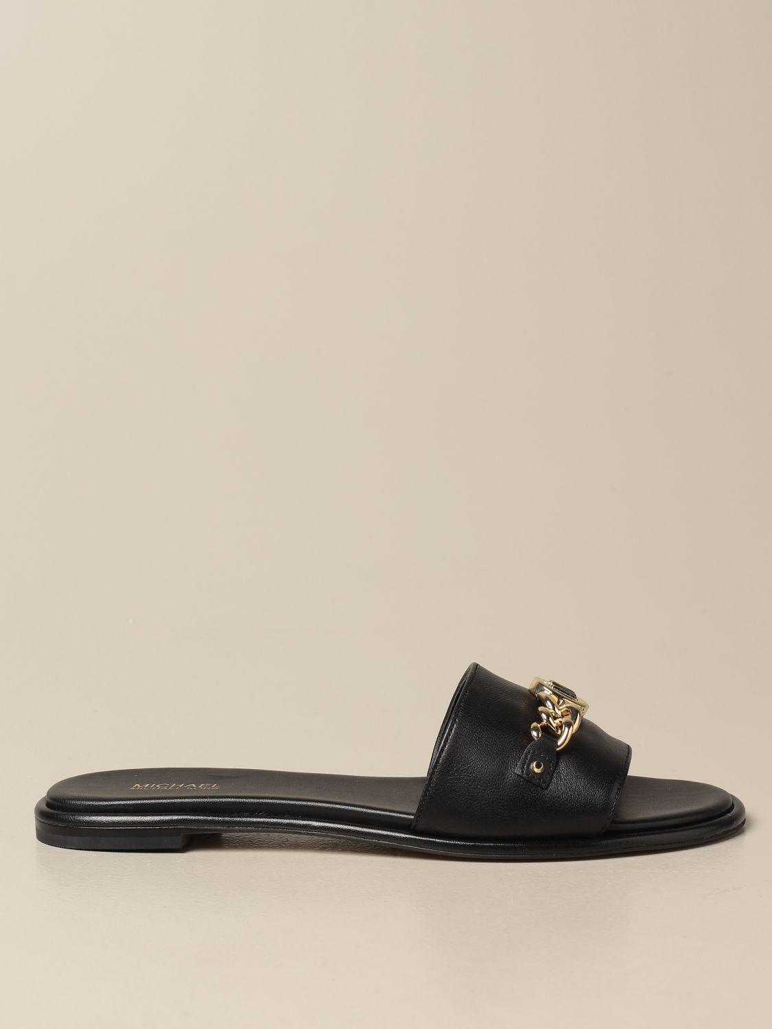 Michael kors black flat sandals Clearance