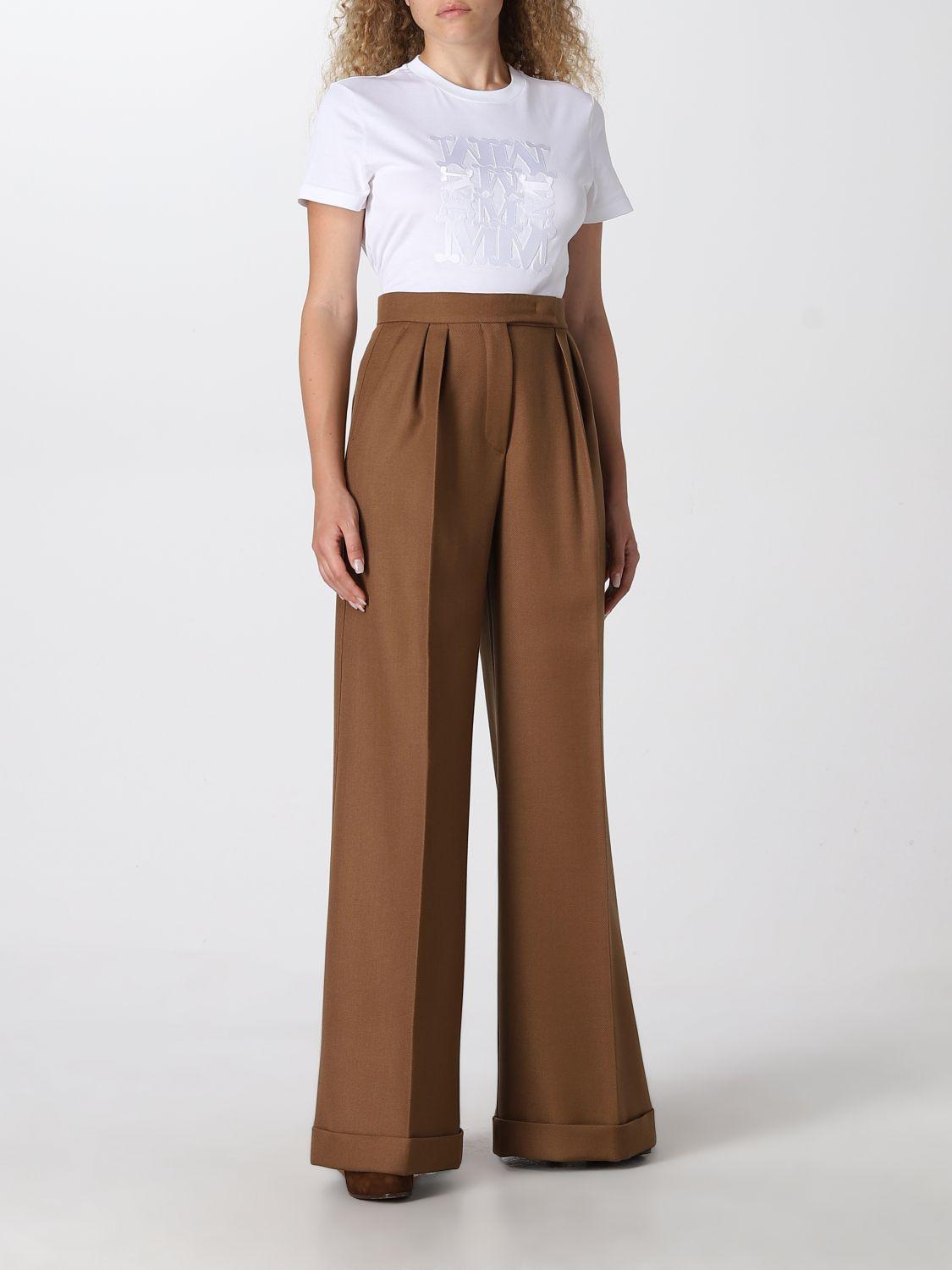 Max Mara Leather Pants Woman in Leather (Brown) | Lyst