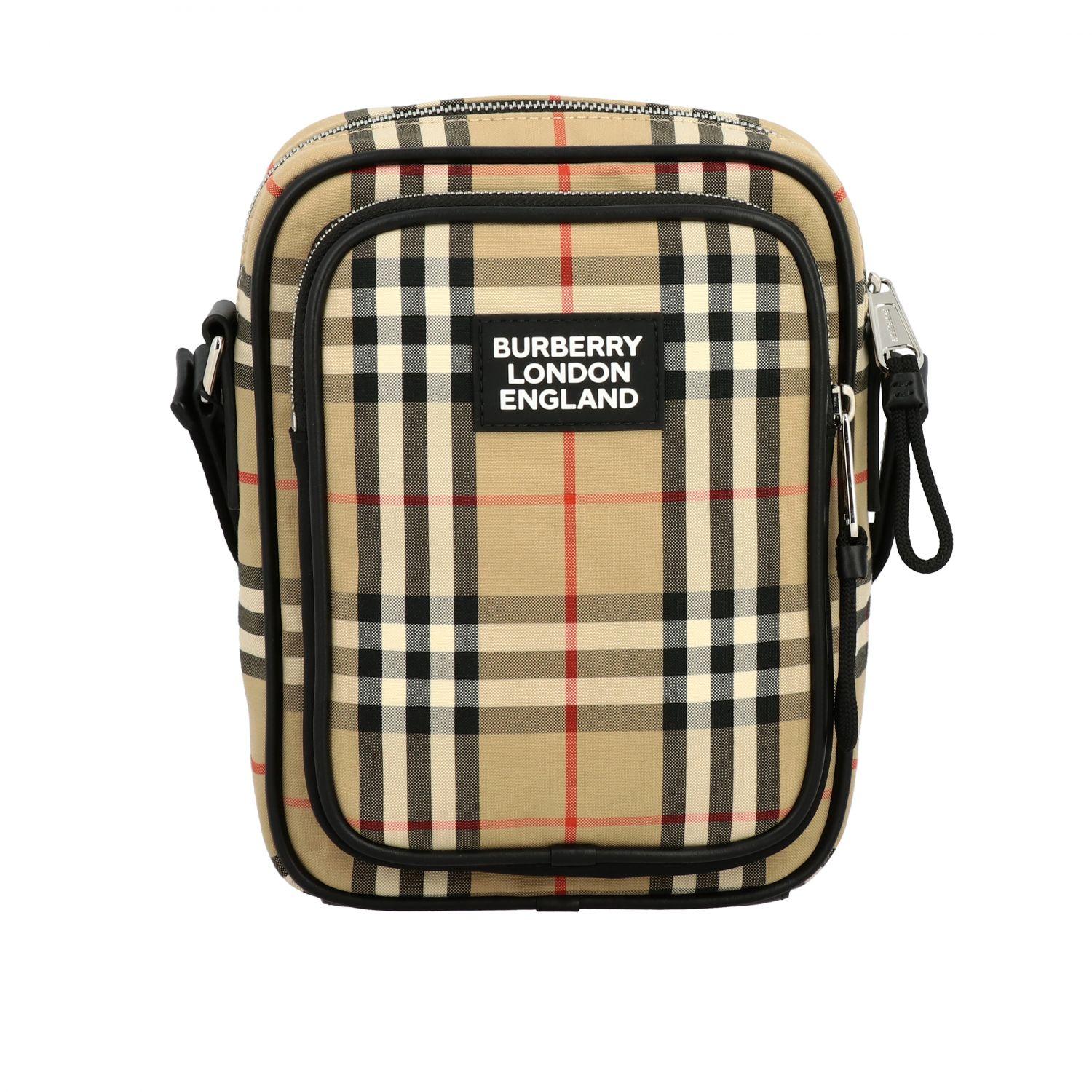 Burberry Vintage Check & Leather Crossbody Bag for Men | Lyst