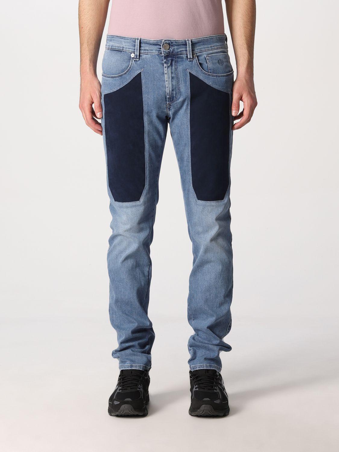 Slim Jeans With Alcantara Patches