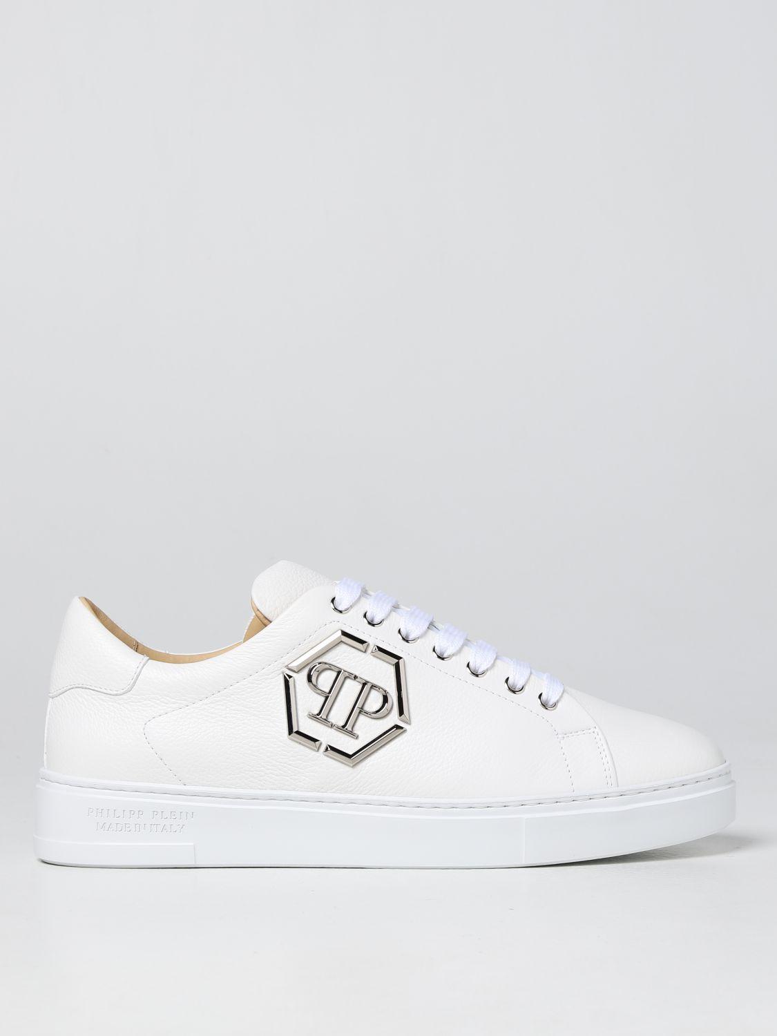 Mayor Yeah Amphibious Philipp Plein Sneakers In Grained Leather in White for Men | Lyst