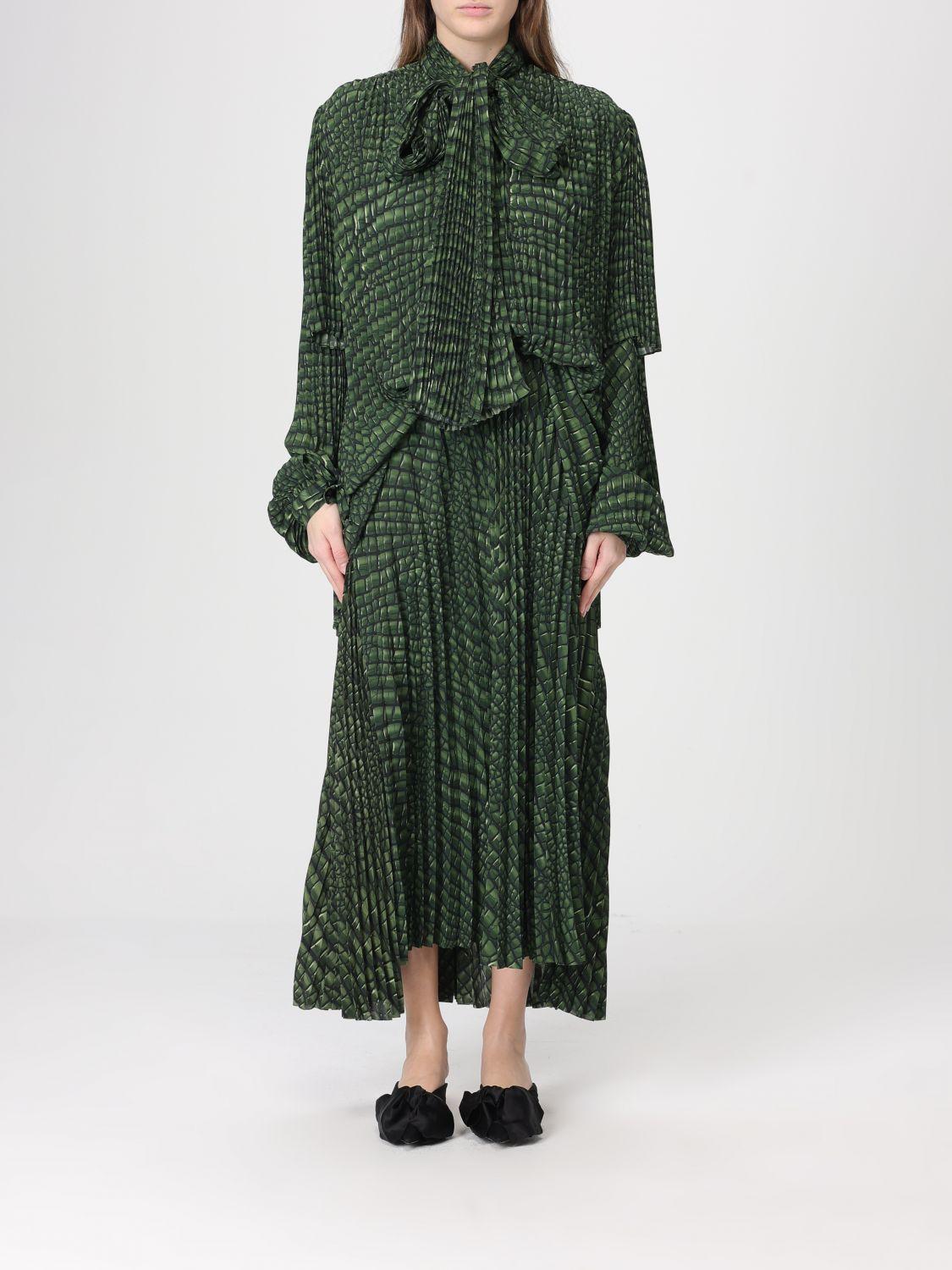 slim fit dress slacks Balenciaga Polka Dot Print Long Sleeve Logo Jacquard Babydoll Dress –  Runway Catalog main image 0