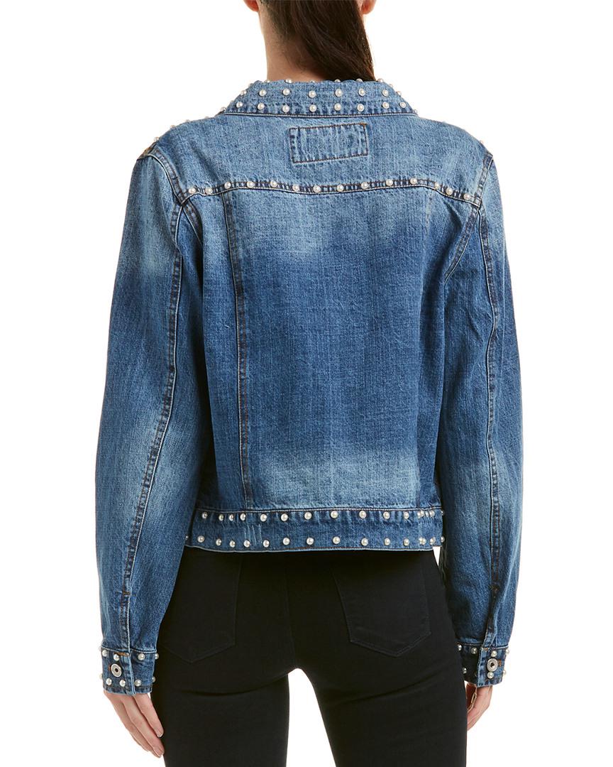 sunset spring embellished denim jacket