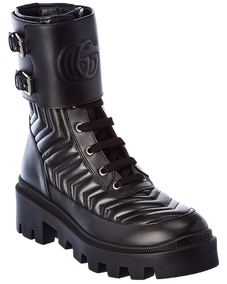 Gucci Interlocking G Leather Boot in Black | Lyst