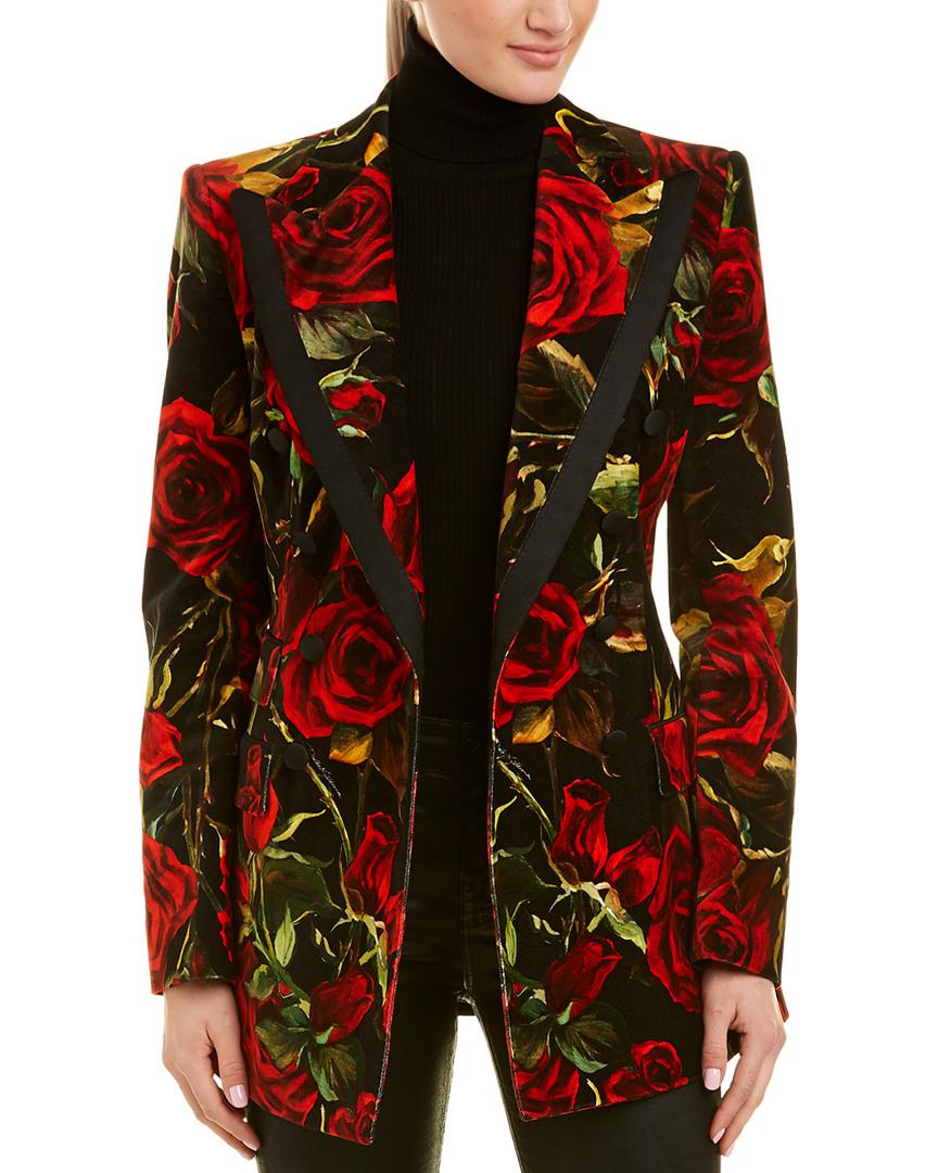 eigenaar Handvol zomer Dolce & Gabbana Rose Print Blazer in Red | Lyst