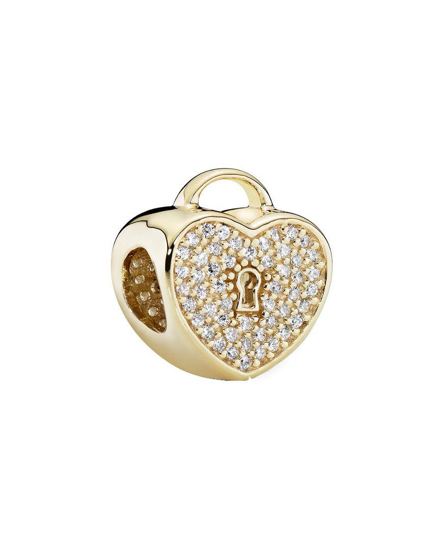 PANDORA 14k Heart Lock Charm in Metallic | Lyst