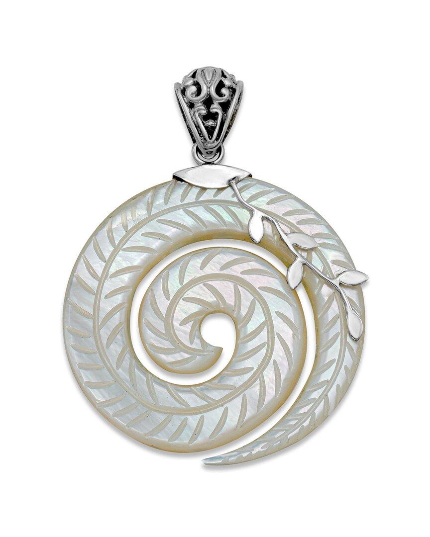 Sterling Silver Diamond Swirl Abalone Pendant Sterling Silver Diamond Swirl Abalone Pendant