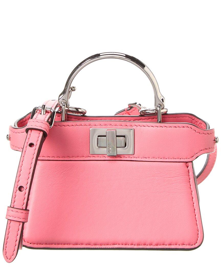 Fendi Peekaboo Nano Leather Shoulder Bag in Pink