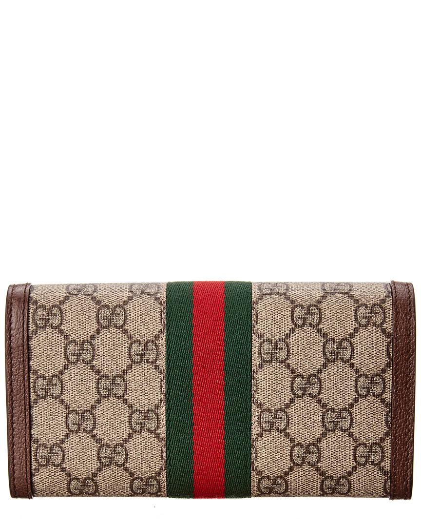 Gucci Monogram Ladies Web GG Canvas Continental Wallet
