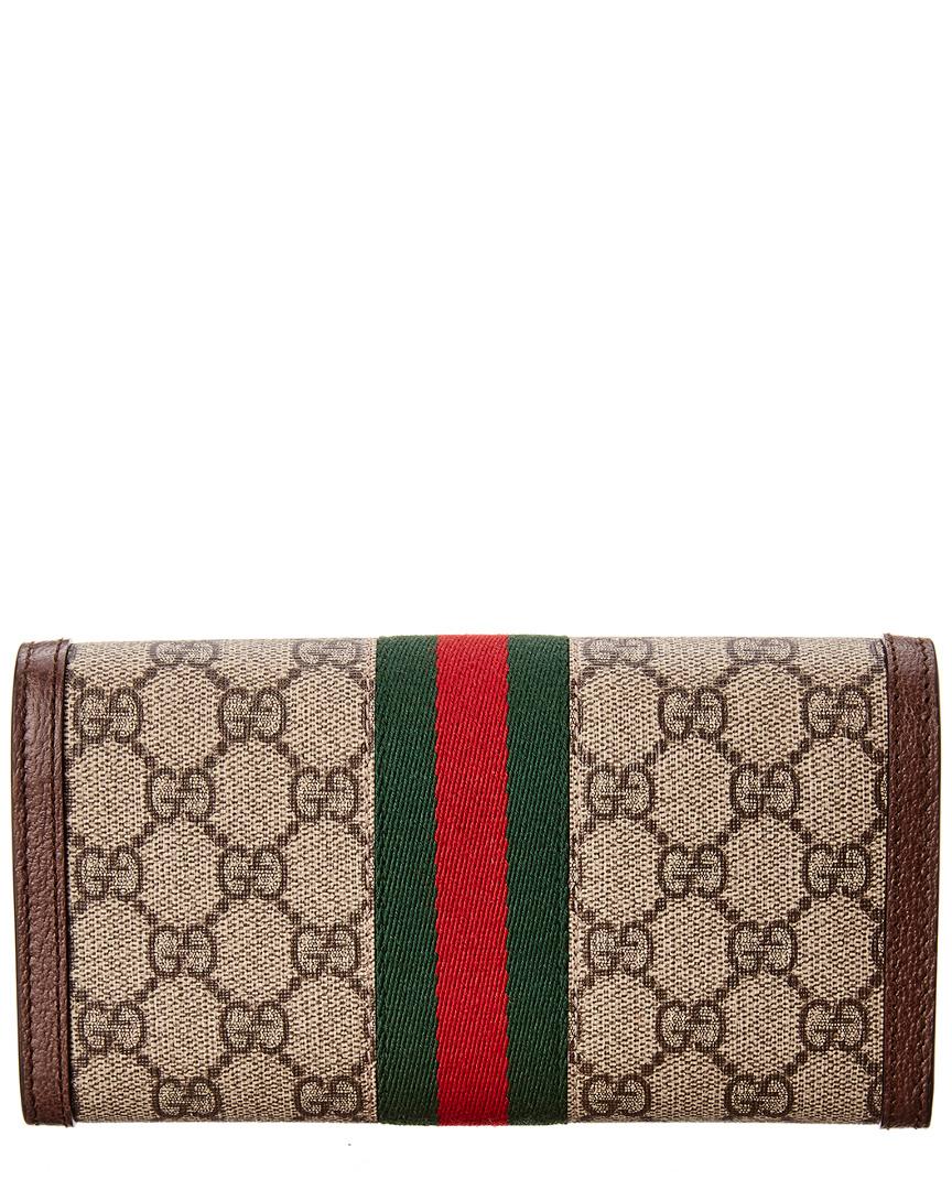 gucci ophidia gg supreme canvas flap wallet on chain