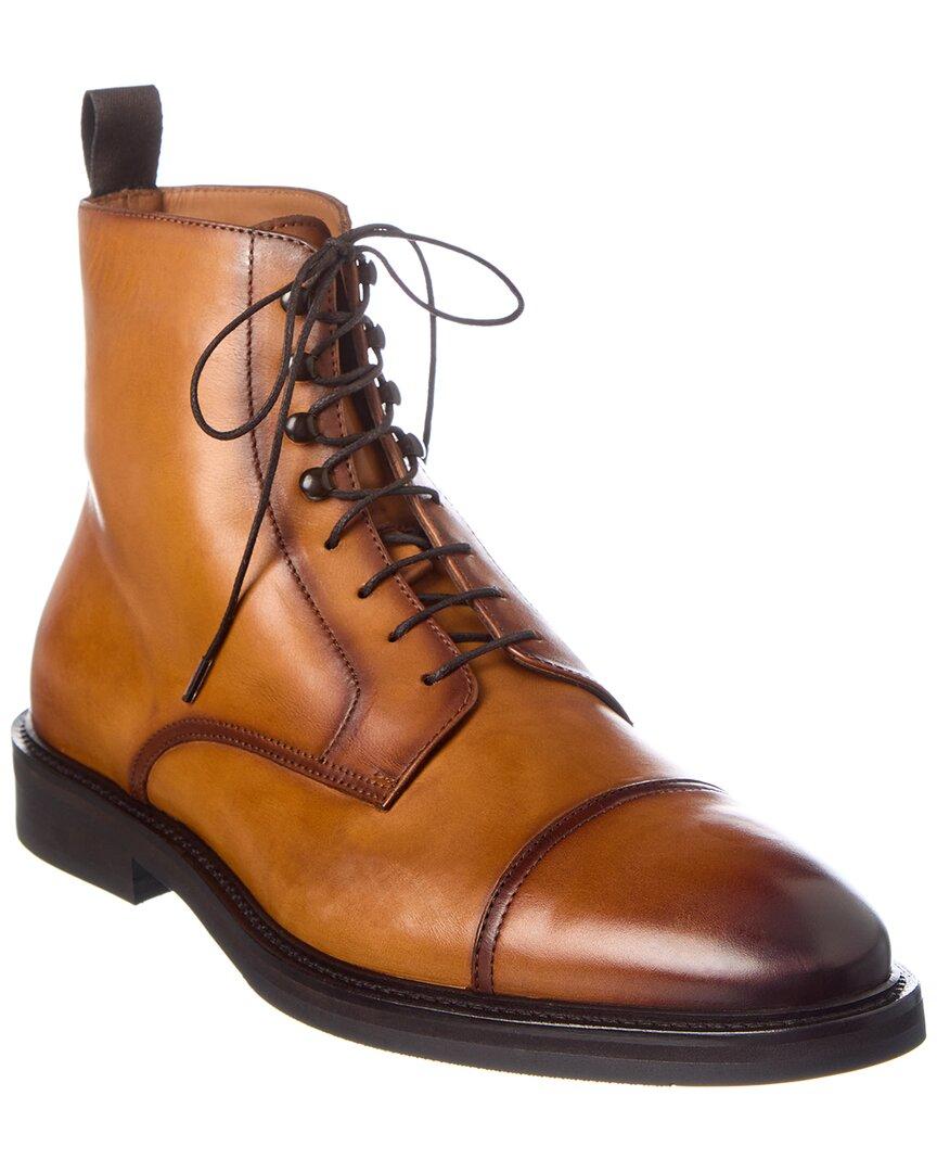 Antonio Maurizi Cap Toe Leather Boot in Brown for Men | Lyst