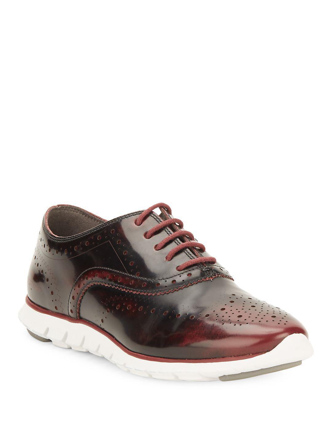 Cole Haan Zerogrand Wingtip Oxford Sneakers in Burgundy (Brown) for Men - Lyst