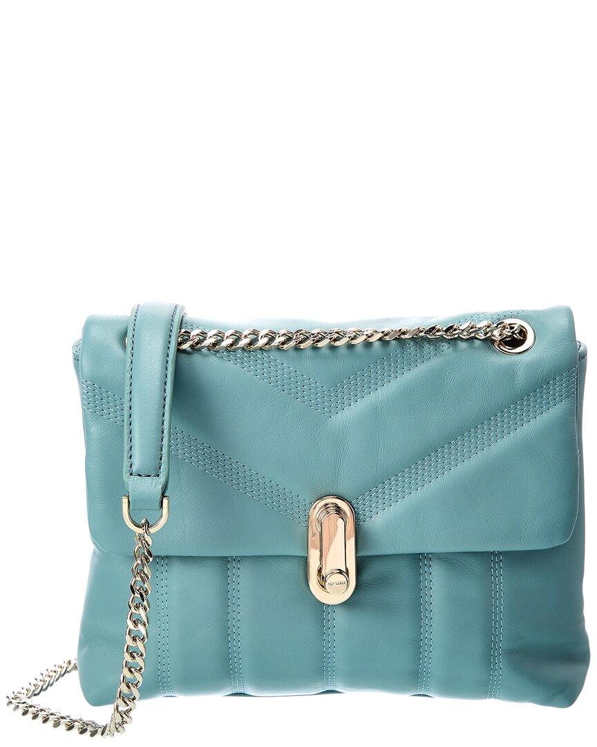 Ted Baker Ayalina Mini Puffer Quilted Leather Shoulder Bag in Blue