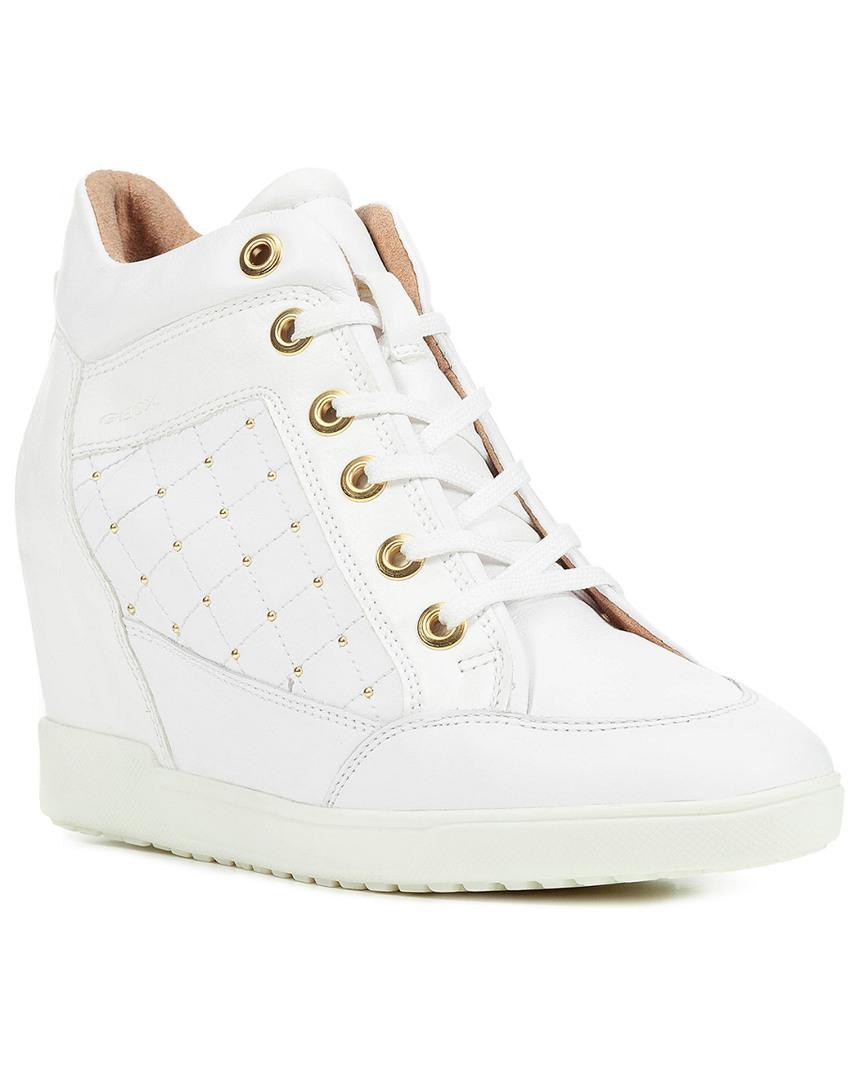 Geox Carum Wedge Sneaker in White | Lyst