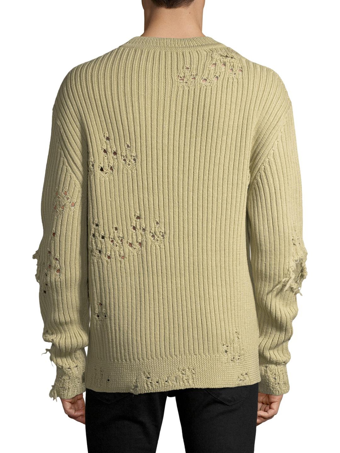 Yeezy Cotton Ribbed Distressed Sweater for Men - Lyst