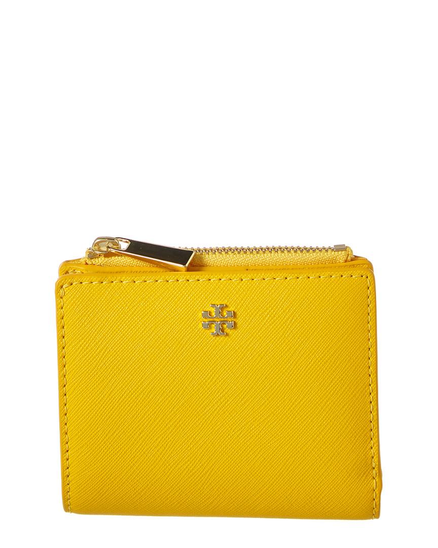 Tory Burch Emerson Mini Leather Wallet in Yellow | Lyst