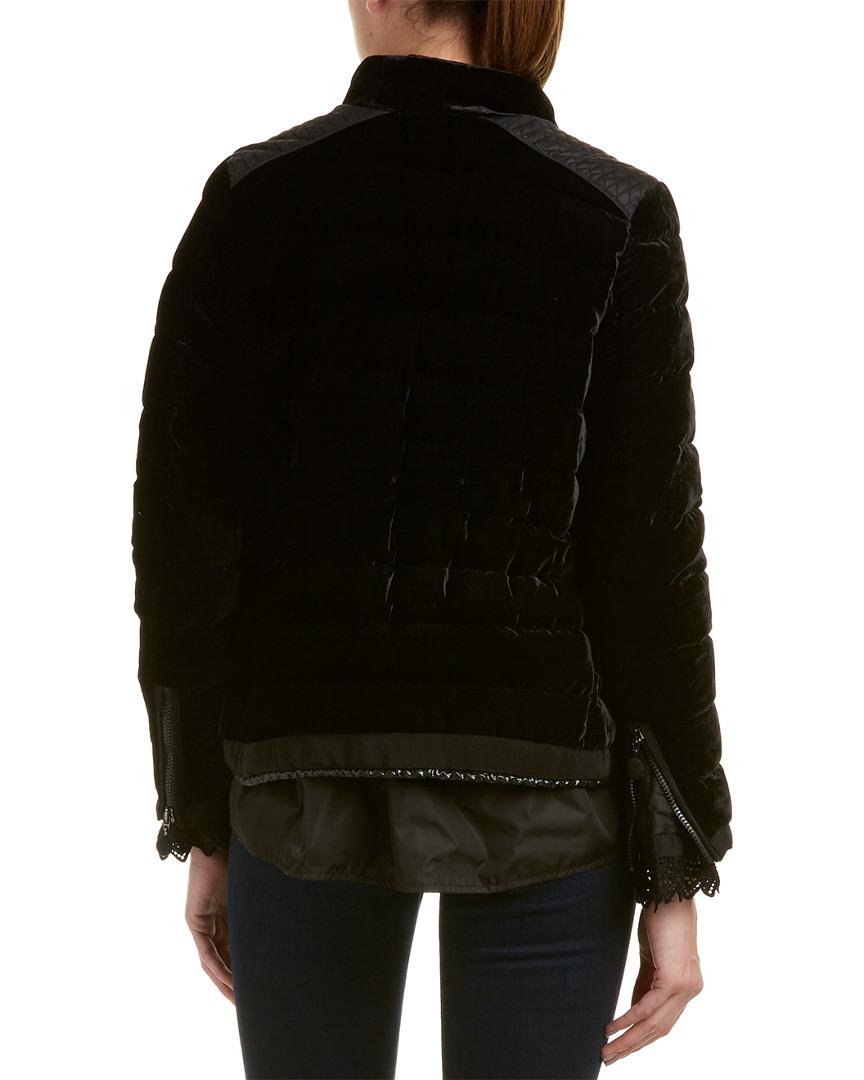 Moncler Beatrice Velvet Quilted Jacket in Black Lyst