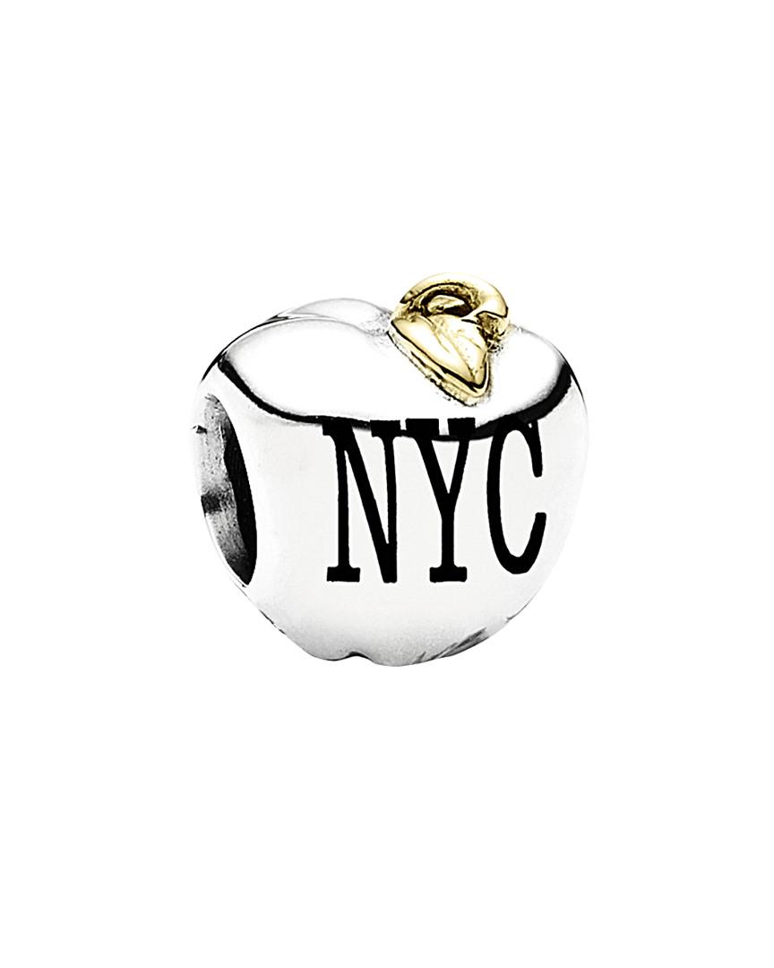 PANDORA Moments Gold & Silver Nyc Apple Charm in White | Lyst