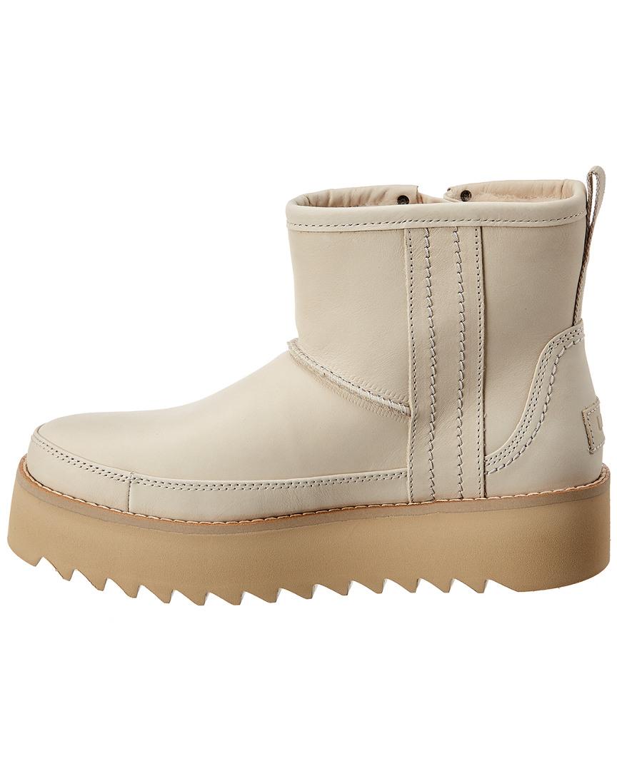 UGG Classic Rebel Biker Mini Suede Bootie in White - Lyst