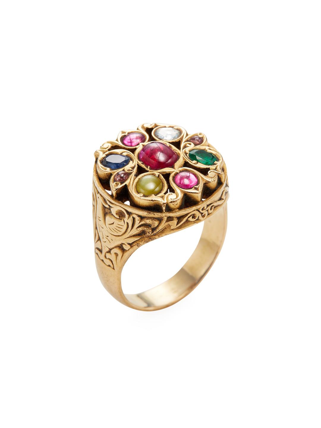 Golden Navratan Gold Ring at Rs 54999/piece in Delhi | ID: 22146824688