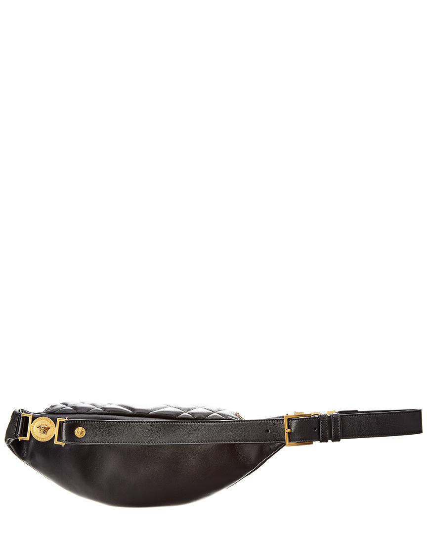 Versace Medusa Quilted Leather Belt Bag in Black | Lyst